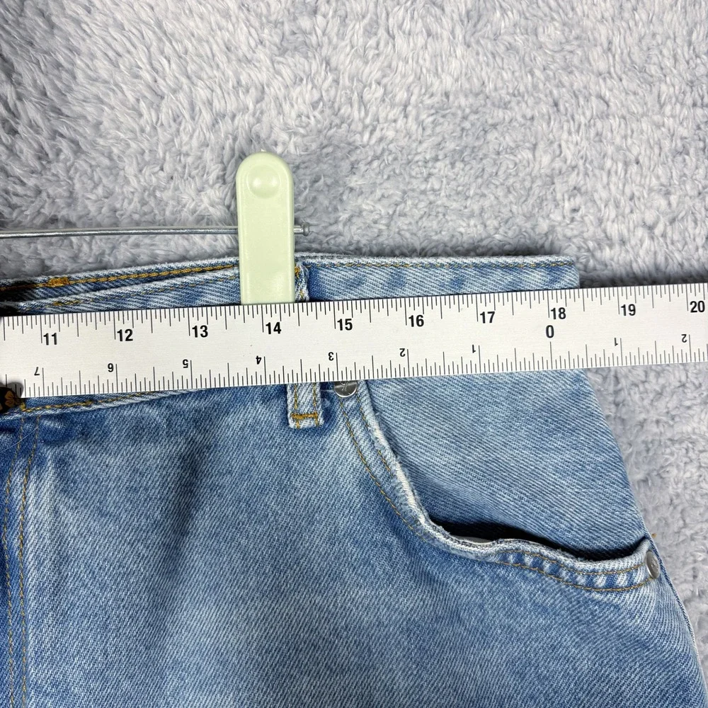 Anthropologie Pilcro Madi Front Slit Denim Maxi Skirt Sz 16 Light Wash‎ Fray Hem